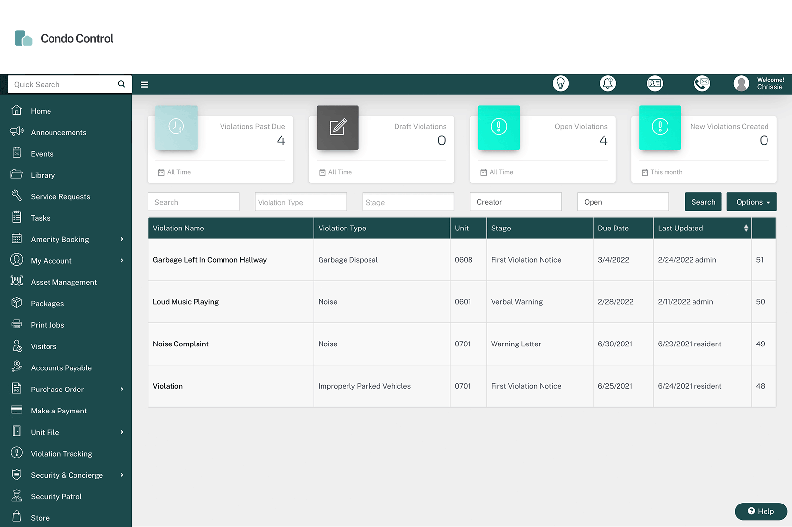 screenshot of Condo Control